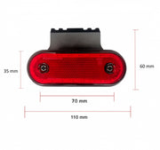 LED Диоден Габарит Маркер Токос със стойка 12V - 24V За Камион Бус Ван Ремарке Каравана Платформа червен