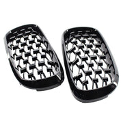 Бъбреци Решетки за BMW X5 E70 / X6 E71 (2007-2013) Diamond Style Черен Гланц