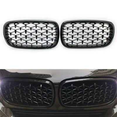 Бъбреци Решетки за BMW X5 E70 / X6 E71 (2007-2013) Diamond Style Черен Гланц