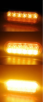 Оранжева LED Сигнална / Аварийна Блиц светлина - 12 диода 12V-24V