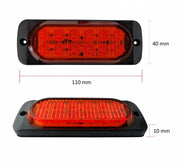 Оранжева LED Сигнална / Аварийна Блиц светлина - 12 диода 12V-24V