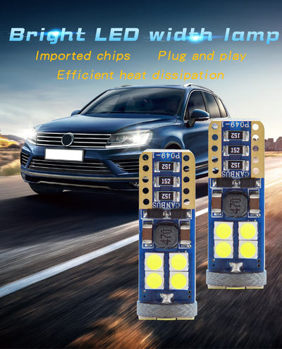 Комплект от 2 броя T10 Led крушки в блистер 12 SMD светодиода, W5W, Canbus, 12V - 24V , бяла светлина 6000K