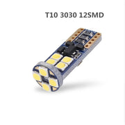 Комплект от 2 броя T10 Led крушки в блистер 12 SMD светодиода, W5W, Canbus, 12V - 24V , бяла светлина 6000K