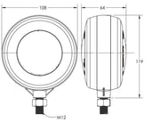 Комплект от 2 броя ЛЕД LED габарит за огледало ОБЕЦИ за камион 12-24V Scania Сканиа Volvo Волво MAN МАН DAF ДАФ Mercedes Мерцедес с ефект Неон Neon в оранжево-червено