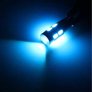Комплект от 2 броя Лед Крушки За Габарит Т10 W5W LED 10 SMD Canbus 12V Синя Светлина в блистер