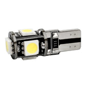 Комплект от 2 броя Лед Крушки За Габарит Т10 W5W LED 5 SMD Canbus 12V Бяла Светлина в блистер