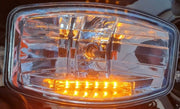 1 Брой Халоген Фар 12V-24V с крушка H7 + 6 ЖЪЛТИ LED габаритни светлини За Камион Трактор Багер Земеделски Машини и др.