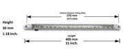 LED Интериорна Лампа, Тръба, 40см, Зелена Светлина, 24V, За Бус, Камион и др.