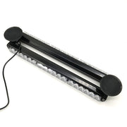 Супер мощна 36 ЛЕД LED Двустранна Аварийна Сигнална Лампа Блиц Маяк с Магнити Магнит За Пътна Помощ Платформа Снегорин 108W 12-24V със 7 режима на работа Жълта 46cm