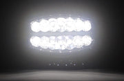 80W LED Лед Фар Халоген С Три Функции Неон ефект Бяло-Жълто/Оранжево Neon 24,5см x 13,9см 4100lm 12V - 24V E-Mark Подходящ За DAF MAN Scania Volvo Iveco и др.