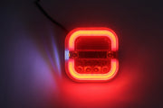 Комплект LED Диодни стопове стоп задни светлини динамичен мигач 12V-24V за бус камион ТИР ремарке каравана платформа Неон Neon Ефект 95 X 97 X 34 mm
