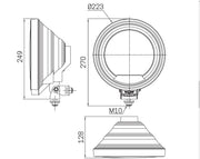 23см Кръгъл халогенен фар светлини за мъгла с насочена светлина + LED Angel Eye ЛЕД Функция Ангелски Очи 12/24V Жълта светлина Жълт