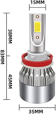 Комплект от 2броя LED ЛЕД диодни крушки за фар халоген HB4 ХБ4 12V 36W