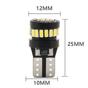 Комплект от 2 броя LED Лед Диодни Крушки За Габарит Т10 W5W 24 SMD 12V Canbus - Error free Без грешки Бяла Светлина в блистер
