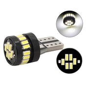 Комплект от 2 броя LED Лед Диодни Крушки За Габарит Т10 W5W 24 SMD 12V Canbus - Error free Без грешки Бяла Светлина в блистер