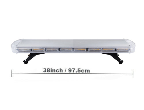 Мощна аварийна сигнална лампа 98 см LED ЛЕД блиц маяк буркан лед бар 12-24V със 16 режима на работа жълта за пътна помощ платформа снегорин багер бус ван и др.