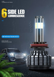 Комплект 360° градуса COB LED Диодни Крушки H4 12V 80W 16000lm За Фарове Canbus без Грешки къси/дълги