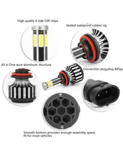 Комплект 360° градуса COB LED диодни крушки H11 H8 H9 12V 80W 16000lm за фарове Canbus без грешки