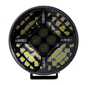 1 брой LED Диоден Халоген Фар с DRL бяло-жълт Ø 218 мм 12V-24V 120W Dark knight За Джип Камион Трактор Багер Земеделски Машини и др.