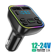12-24V Автомобилен bluetooth 5.0 FM трансмитер зарядно телефон безжичен хендсфри MP3 модулатор плейър аудио приемник PD Type-C Dual USB 3.1A бързо зареждане