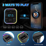 12-24V Автомобилен bluetooth 5.0 FM трансмитер зарядно телефон безжичен хендсфри MP3 модулатор плейър аудио приемник PD Type-C Dual USB 3.1A бързо зареждане