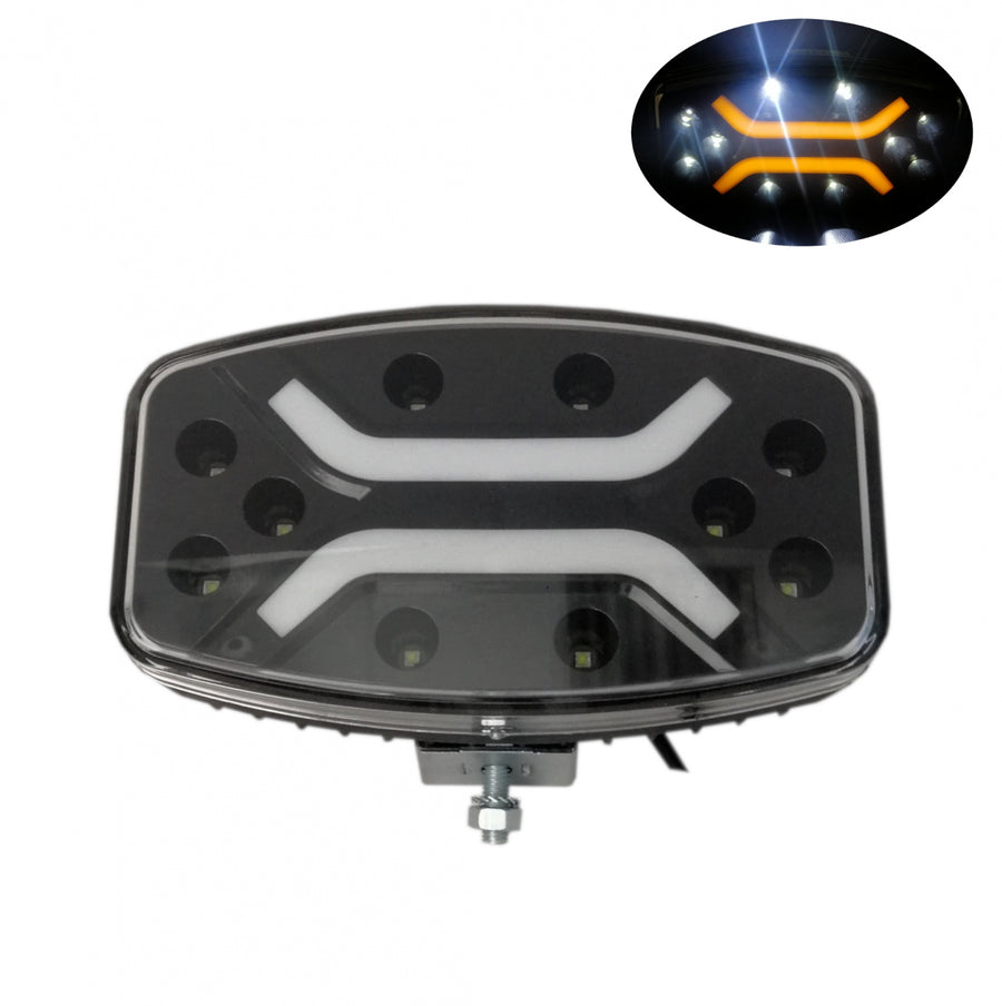 LED ЛЕД Високомощен диоден фар халоген лампа 12V - 24V бяло-жълто за АТВ джип камион трактор земеделски и селскостопански машини и др. 245 x 139 x 70 mm