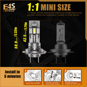 Комплект Умалени Мини LED Крушки E4S H7 H18 12V 50W 15000lm