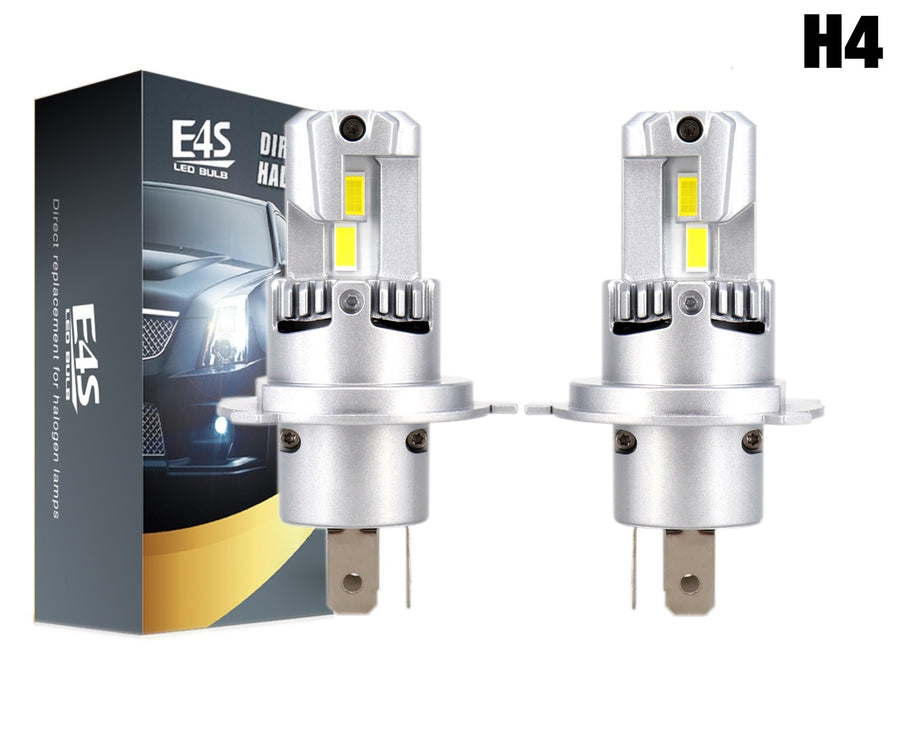 Комплект Умалени Мини LED Крушки E4P H4 12V 50W 15000lm Canbus къси/дълги