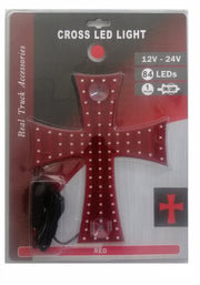 Диоден светещ кръст червен 84 LED ЛЕД 12V 24V 245 x 200 mm