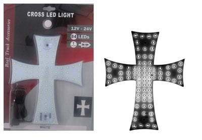 Диоден светещ кръст бял 84 LED ЛЕД 12V 24V 245 x 200 mm