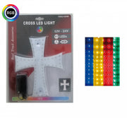 Диоден светещ кръст многоцветн RGB 84 LED ЛЕД 12V 24V 245 x 200 mm