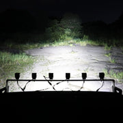 Комплект от 6 броя Лед LED Халогени Лампи с окабеляване Бяла Flood + Бяла DRL Светлина 12V - 24V за Off Road 4X4 SUV джип мотор автомобил камион градина и др.