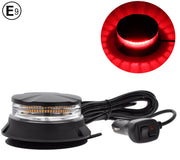 LED Аварийна Сигнална Лампа Маяк Буркан, 24W, 17 Режима, E9 E-Mark, IP66, 12V / 24V, Червена Светлина, С Магнит и Вендуза