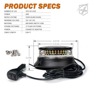24W LED Компактна Диодна Въртяща се Сигнална Аварийна Лампа Маяк Буркан с магнит и вендуза 12V - 24V с магнит Е9 E-Mark Зелена Светлина