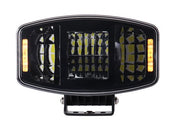 Универсален мощен LED ЛЕД 100W фар халоген лампа 12V - 24V с DRL/parking светлина бяло-жълто за АТВ джип камион трактор