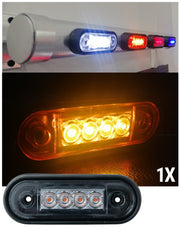LED Маркер, Диоден Габарит, Токос, Оранжев, 12V-24V, Светлина За Камион, Бус, Ван, Ремарке, Каравана, Извит Гръб за Директен Монтаж на Ролбар, Булбар MAR891