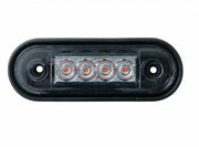 LED Маркер, Диоден Габарит, Токос, Оранжев, 12V-24V, Светлина За Камион, Бус, Ван, Ремарке, Каравана, Извит Гръб за Директен Монтаж на Ролбар, Булбар MAR891