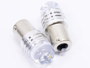 Комплект от 2 броя LED Лед Диодни Блиц Мигащи Крушки За Габарит P21W 1156 BA15S 12V с 9 Леда Бяла Светлина