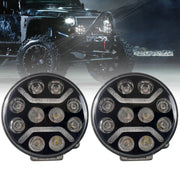 LED + DRL Диоден Халоген Фар Бял Оранжев Габарит Ø 230 мм 12V 24V за джип камион трактор багер земеделски машини и др.