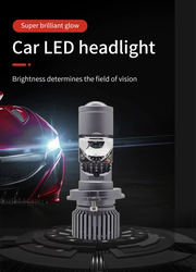 Комплект LED диодни крушки с лупа H4 12V - 24V 80W 12000LM за фарове Canbus без грешки 6000К-6500К къси/дълги