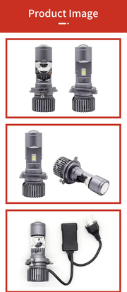 Комплект LED диодни крушки с лупа H4 12V - 24V 80W 12000LM за фарове Canbus без грешки 6000К-6500К къси/дълги