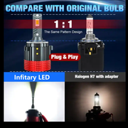 Комплект LED Крушки H7 12V 110W 30000lm За Фарове VW GOLF 6 7 JETTA MK6 TOURAN TIGUAN EOS MERCEDES SPRINTER VITO Canbus без Грешки