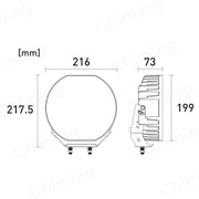 LED Халоген 22см Фар Бяла Светлина + Бяла и Жълта Габаритна 80W 9100lm 12V 24V Е-марк Е9 Бус Ван 4х4 Джип ATV Камион Трактор