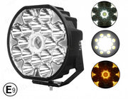 LED Халоген 22см Фар Бяла Светлина + Бяла и Жълта Габаритна 80W 9100lm 12V 24V Е-марк Е9 Бус Ван 4х4 Джип ATV Камион Трактор