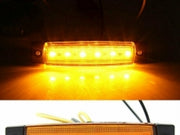 Светодиоден Маркер, габарит, токос, рибки, рибка, светлина със 6 LED ЛЕД за камион, бус, ван, ремарке, каравана, платформа, 12 - 24V оранжев