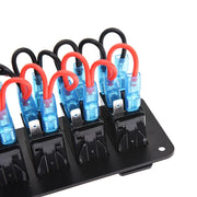 Панел за вграждане с 5 бутона ON-OFF универсални 12-24V за LED светлини бар фарове лебедки лампи за кола камион каравана джипове лодка и др.
