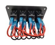 Панел за вграждане с 4 бутона ON-OFF универсални 12-24V за LED светлини бар фарове лебедки лампи за кола камион каравана джипове лодка и др.