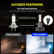 Комплект Умалени Мини LED Диодни Крушки H7 12V 50W 12000lm Mono LED +300% за Фарове Canbus без грешки