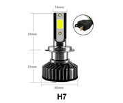 Комплект Умалени Мини LED Диодни Крушки H7 12V 50W 12000lm Mono LED +300% за Фарове Canbus без грешки