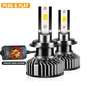 Комплект Умалени Мини LED Диодни Крушки H7 12V 50W 12000lm Mono LED +300% за Фарове Canbus без грешки